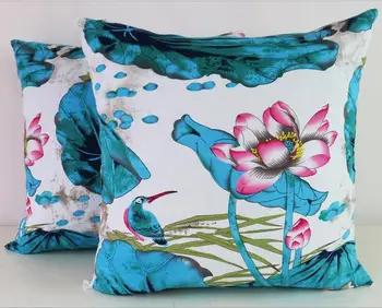

Fyjafon 2pcs Pillow Case Linen Pillow Cover Blue Pillow Cases Cushion Cover Home Decor Scenery Printed45x45/50x50/60x60