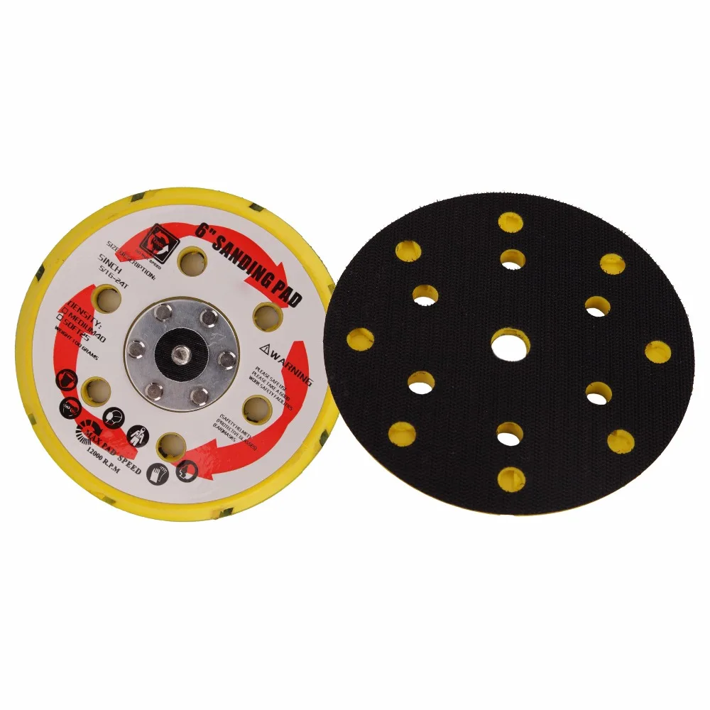 5Pcs 15Holes 6'' Air Sanding Pad Abrasive Disc Pad Polishing Abrasive