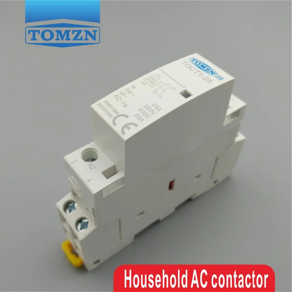 TOCT1 Американская классификация проводов 2р 25A 110 V катушки 50/60 HZ Din rail бытовой ac Контактор В соответствии с стандартом 2NO