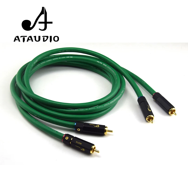 ATAUDIO 2328 Hifi посеребренный 2RCA кабель высокого качества 6N OFC HIFI RCA штекер