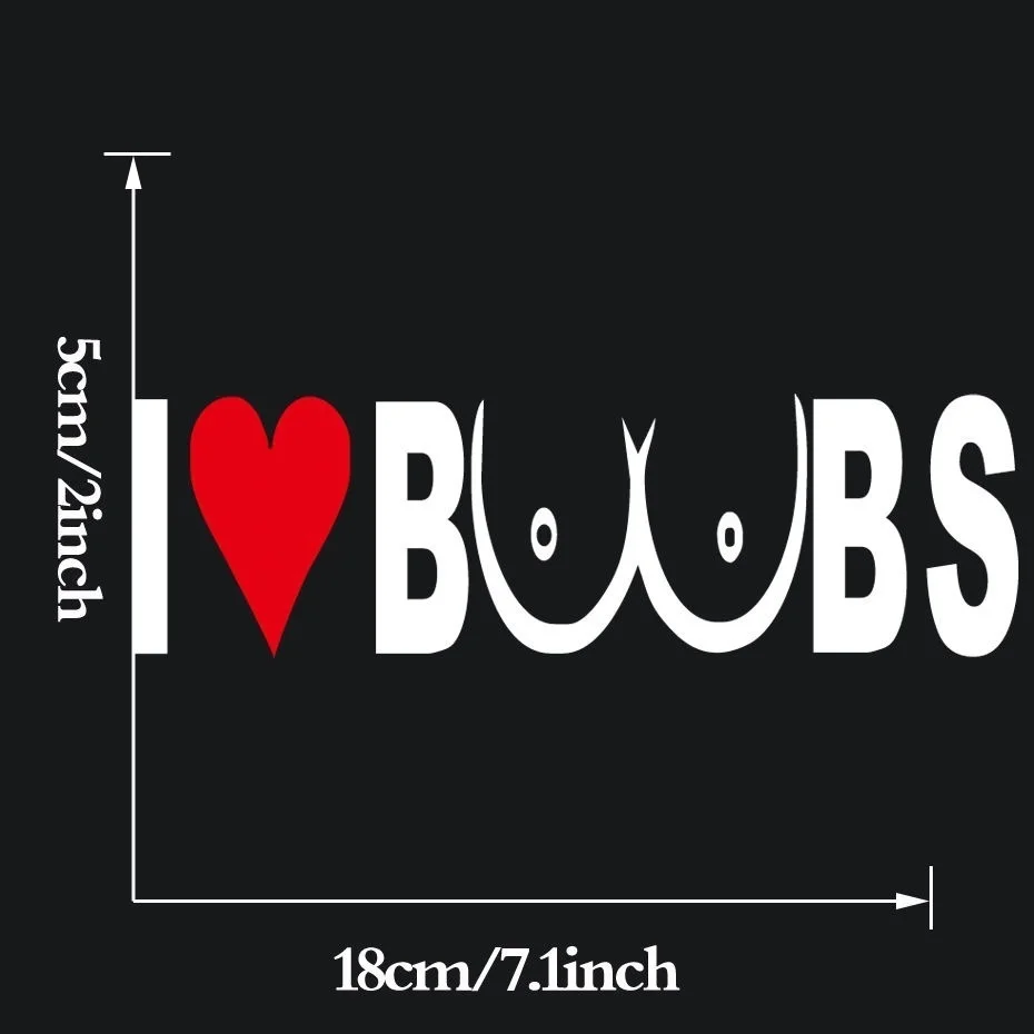 Виниловая наклейка на окно с надписью I Love Boobs JDM-белый широкий экран 7 дюймов |