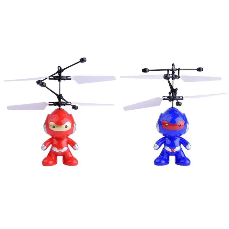 

Flying Cartoon Robot Induction Aircraft Sensing Control Light-Up USB Helicopter Electronic Plane Toy for Kid Children Gifts