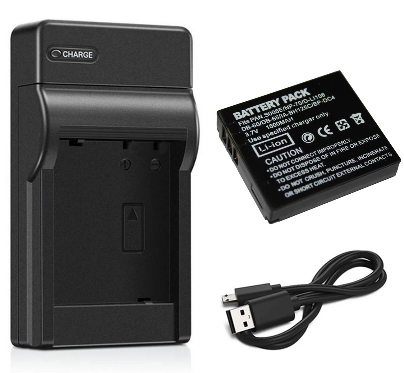 Battery Pack and USB Travel Charger for Pentax D-Li106 MX-1 X90 Digital Camera Battery Pack and USB Travel Charger for Pentax D-Li106 MX-1 X90 Digital Camera