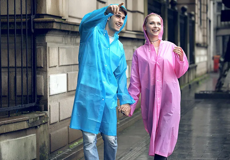 10.Fashion Adult Women Raincoat Rain jacket Outdoor Travel Eva Transparent Rain Gear Poncho Coat Waterproof Long Rainwear