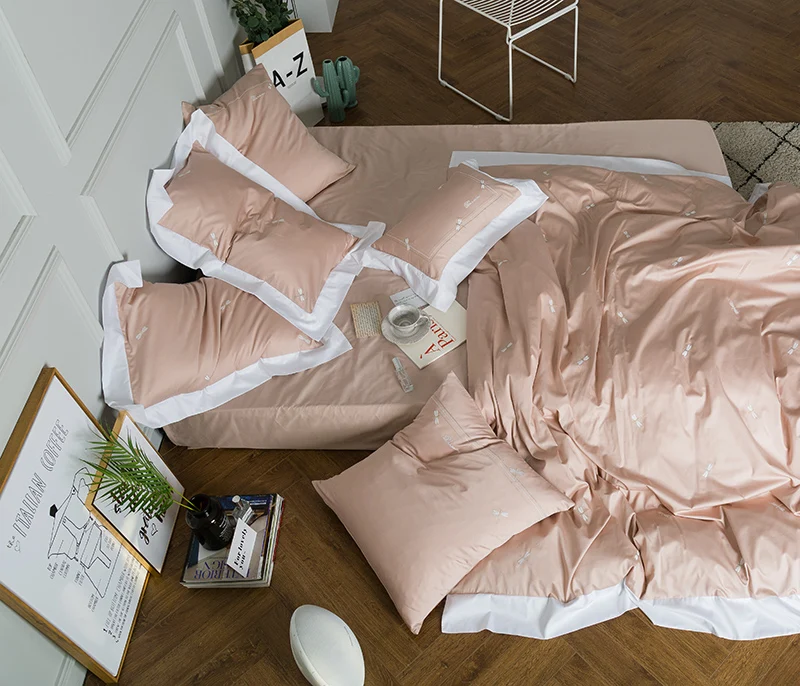 New Arrivel 4 Pieces Flying Dragonflys Duvet Cover Set Egyptian