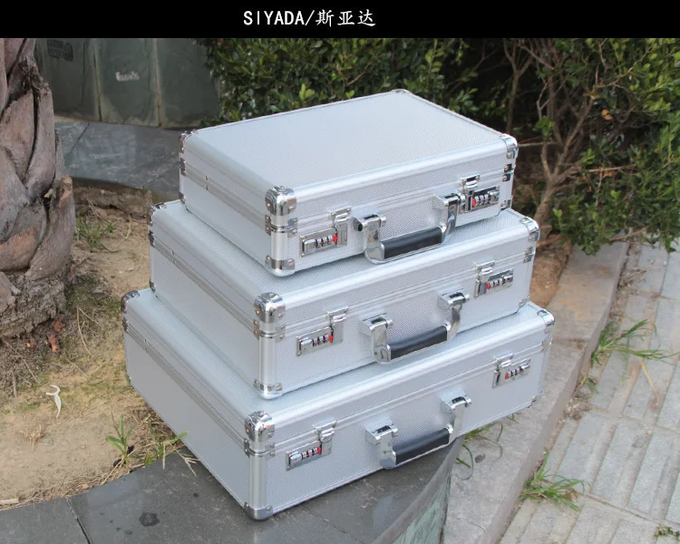 Алюминиевый корпус инструмента чемодан toolbox пароль коробка файл коробка ударопрочный оборудование для обеспечения безопасности