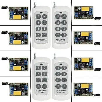 

0-500m Mini Size 220V 1CH 1CH 10A Wireless Remote Control Switch Relay 8 X Receiver +4 X Transmitter System ,315 / 433 Toggle