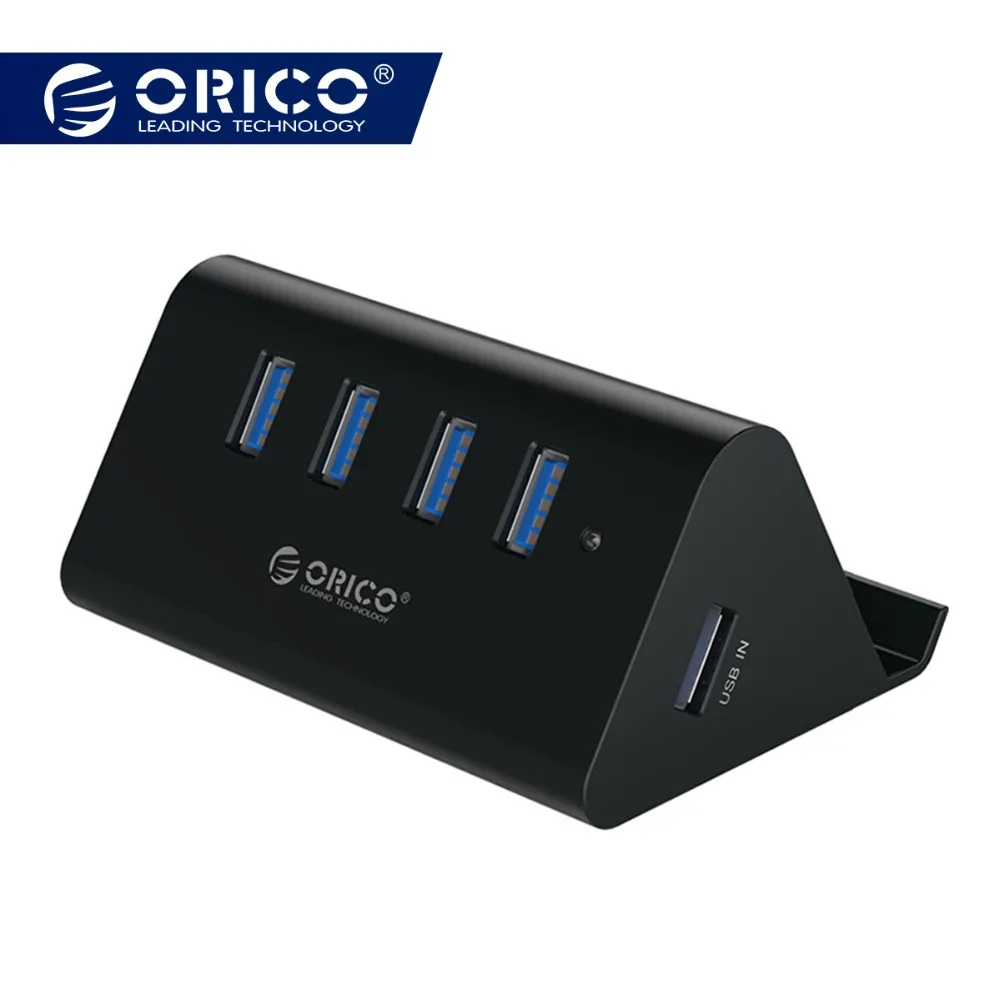 ORICO 5Gbps High Speed Mini 4 ports USB 3.0 / 2.0 HUB for Desktop Laptop with Stand Holder for Phone Tablet PC  - Black / White