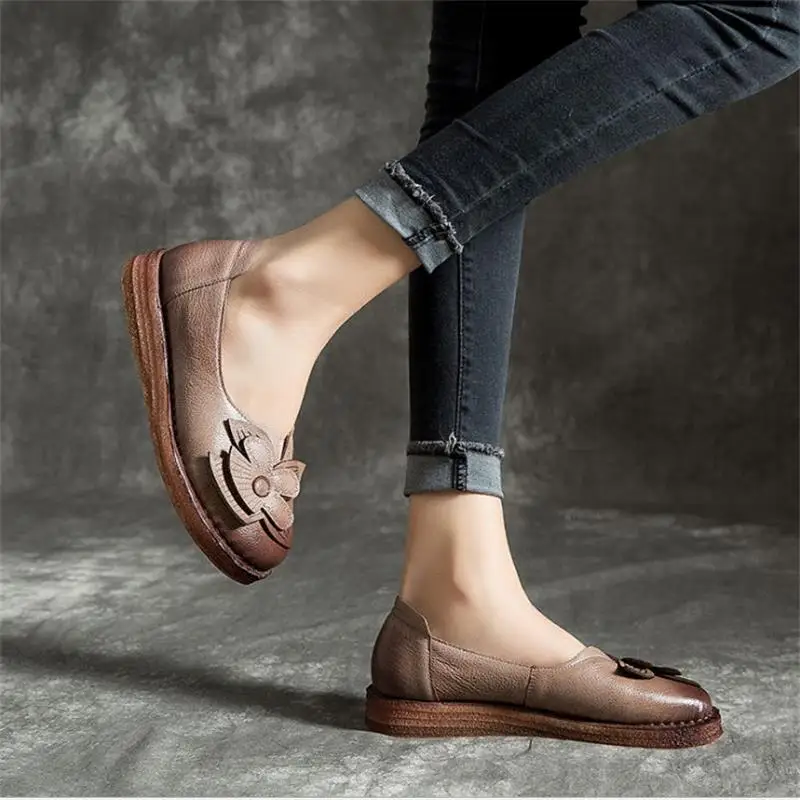 

women 2019 genuine leather flats heel slip on driving shoes spadrilles moccasins toe loafers espadrillas S2585D big size 41 42