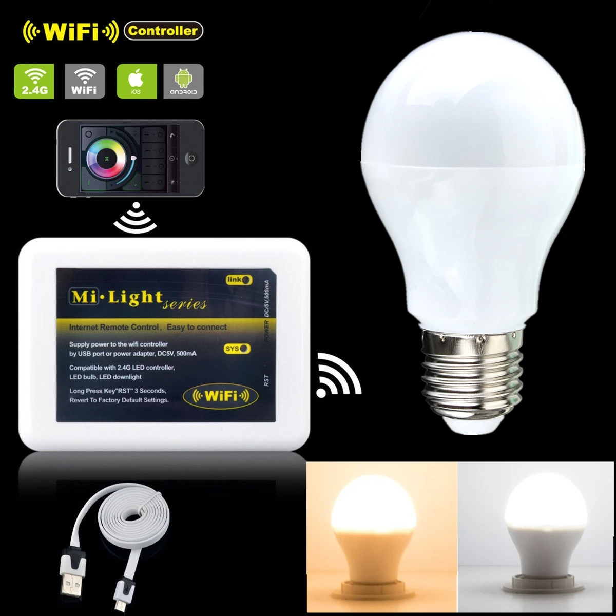 

RGBW OR RGB LED Controller 2.4G RF Touch Screen Remote Control 6A per Channel for RGB/Single led strip Light