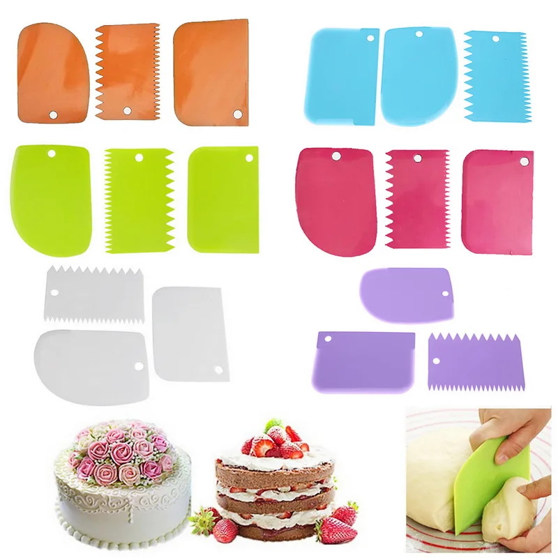 

Hoomall 3PCS/Lot Plastic Pastry Dough Cutter Cake Bread Slicer Baking Pasty Tools Scraper Cake Blade Silicone Spatula For Cake