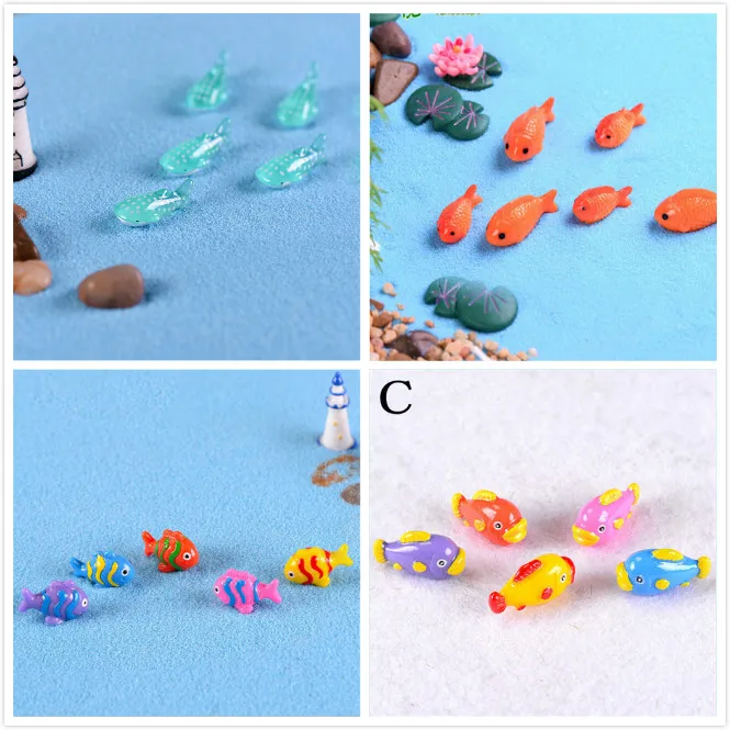 Красные рыбки миниатюрные фигурки декоративные мини-сказочный сад животные мох микро Пейзаж украшения смолы детские игрушки