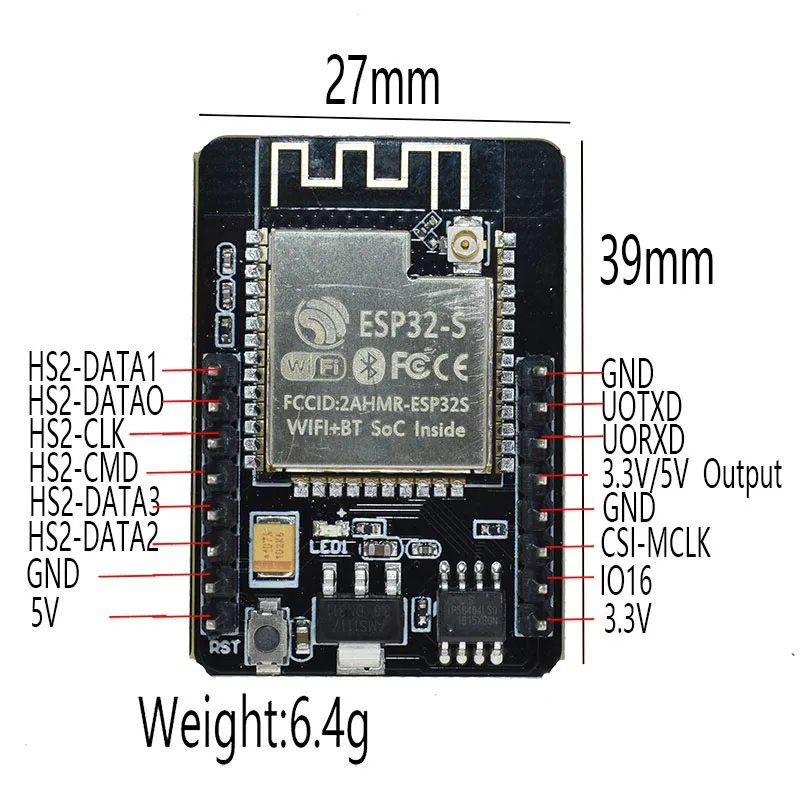 ABHU-Esp32-Cam Esp-32S модуль Wi-Fi Esp32 серийный wi-fi Esp32 Cam макетная плата 5V Bluetooth с Ov2640 Камера модуль