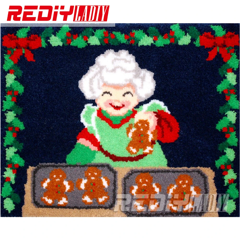 ^*Best Offers Latch Hook Rug Crocheting Tapestry Kits for Embroidery Cushion Mrs. Claus Bakery Pillow DIY Carpet Rug Handicraft Gift Floor Mat ^*Best Offers Latch Hook Rug Crocheting Tapestry Kits for Embroidery Cushion Mrs. Claus Bakery Pillow DIY Carpet Rug Handicraft Gift Floor Mat