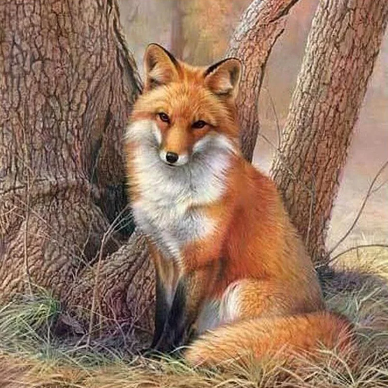 

DIY Diamond Mosaic Fox Picture Of Rhinestones Diamond Embroidery Animal Diamond Painting Cross Stitch