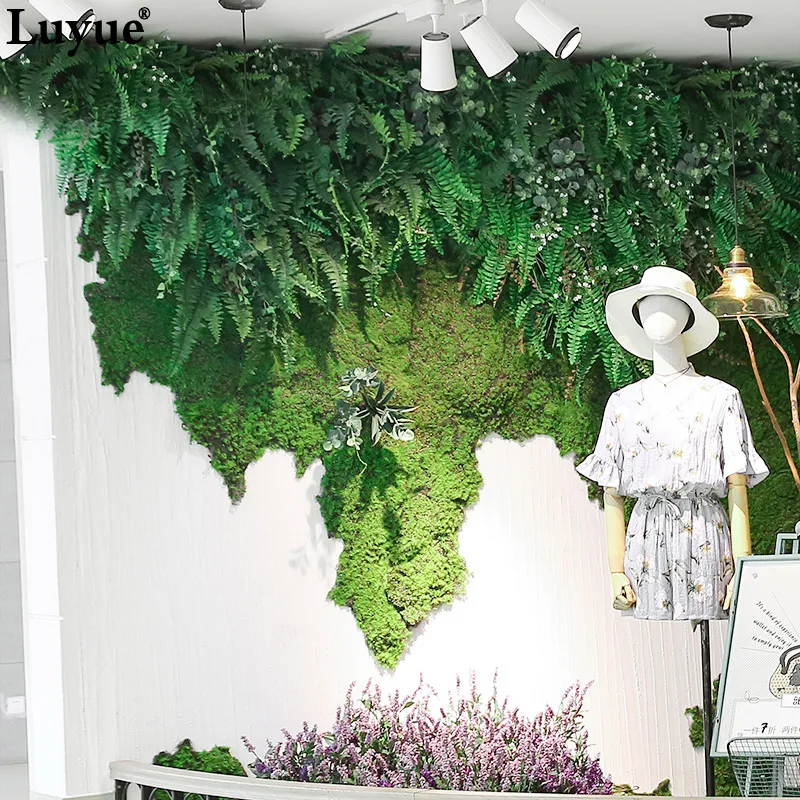 Luyue 1 M * 1 M cuadrado Planta Artificial césped casa simulación planta Fondo pared musgo césped verde Sod Interior decoración de la ventana Luyue 1 M * 1 M cuadrado Planta Artificial césped casa simulación planta Fondo pared musgo césped verde Sod Interior decoración de la ventana