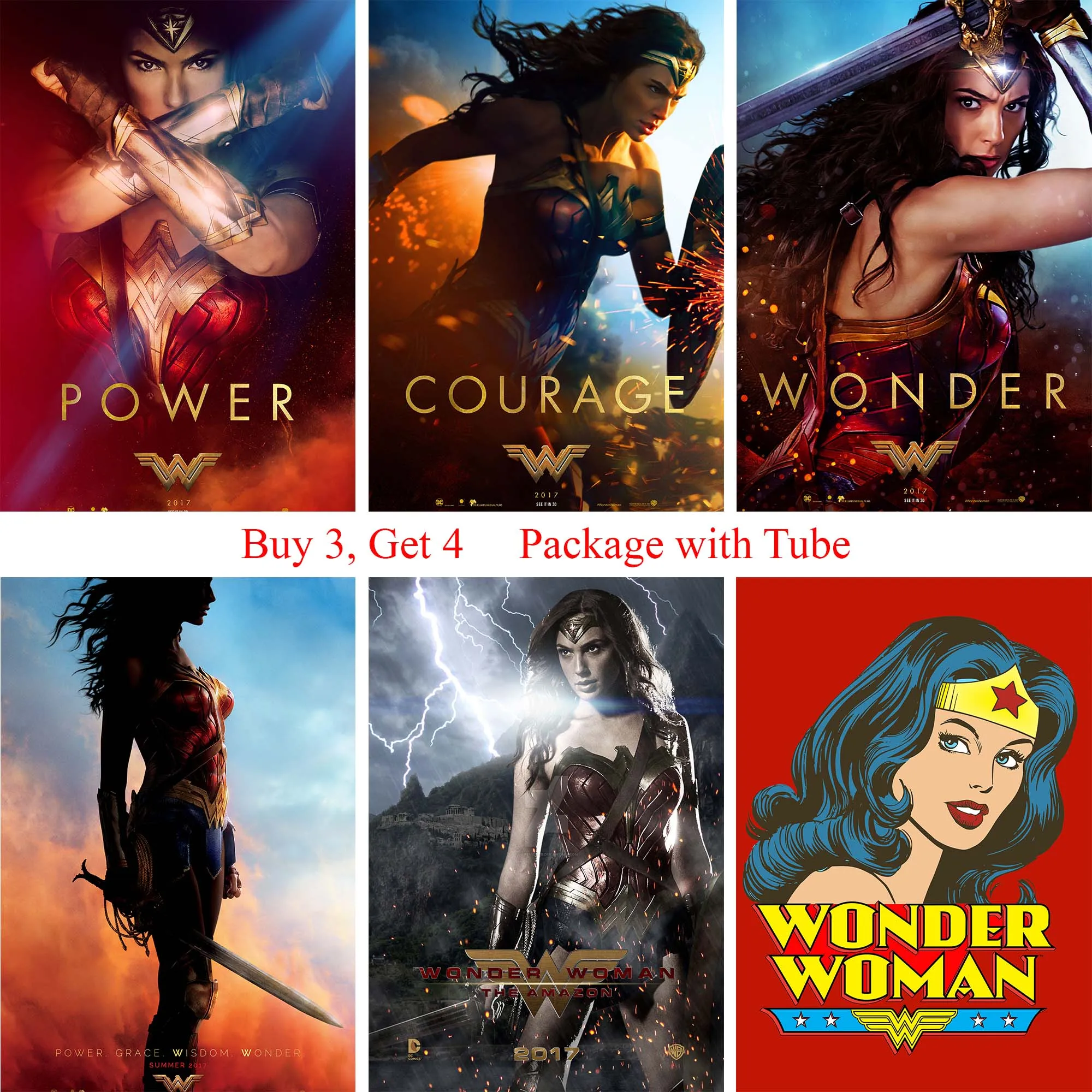 

Wonder Woman Posters Wall Stickers High Quality Home Decoration White Coated Paper Prints Home Art Brand