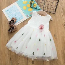 Летние платья для девочек; Новинка г.; Детские Модные сетчатые платья без рукавов с принтом для детей; одежда для выпускного бала; свадебное платье для девочек