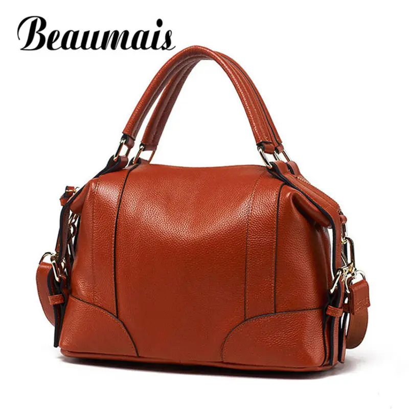 

Beaumais Luxury Genuine Leather Women's Messenger Bags Female Totes Crossbody Bag Famous Designer Shouler Bag For Women DF0149