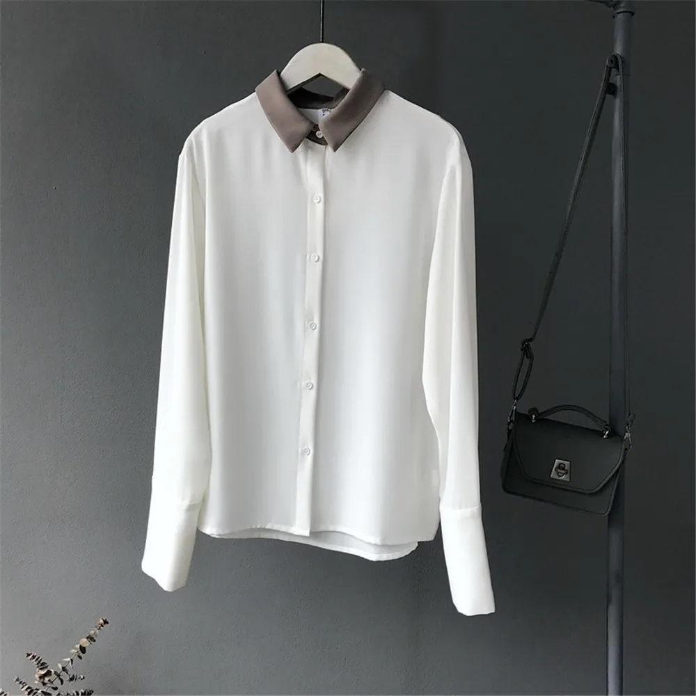 High quality Breathable Chiffon Office Blouse For Women 2018 Spring Long sleeve women working blouse Fashion Slim Lady Tops (3)