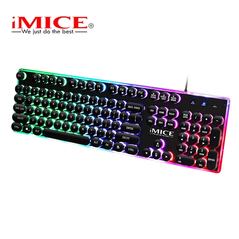 

iMice Gaming Keyboard Steam Punk 104 Keys Backlit Keyboards Wired USB Waterproof Mechanical Feeling Steam Punk Gamer Keyboard