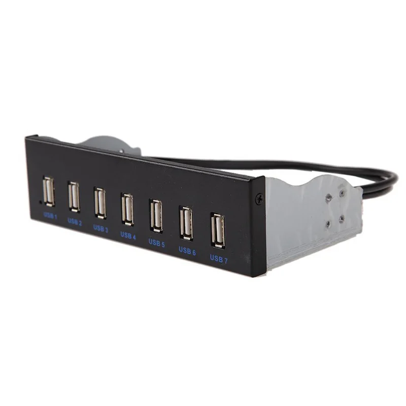 Usb-концентратор USB 2,0 концентратор 7 портов Разветвитель USB 2,0 Передняя панель 5,25 cd-rom привод кронштейн для жесткого диска расширительный адаптер Разъем для Windows XP