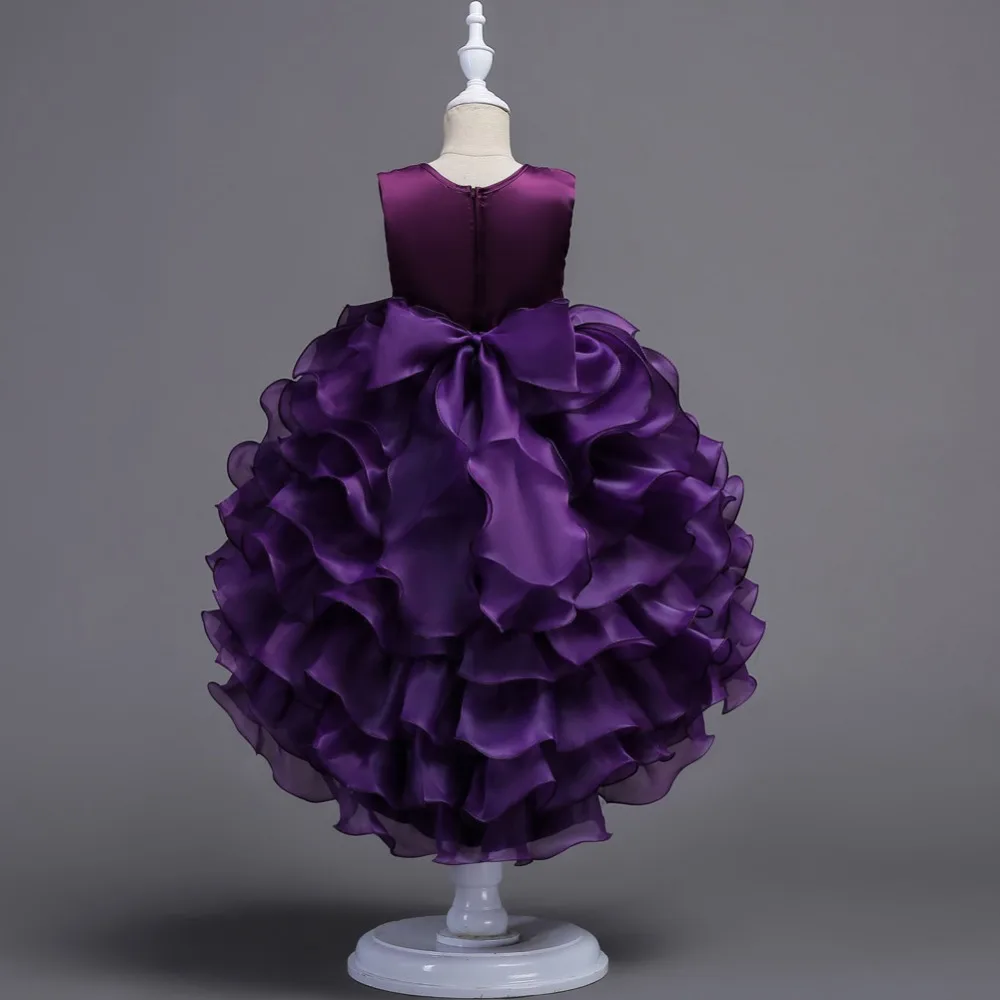 JaneyGao платье с цветочным узором для девочек для Свадебная вечеринка элегантное короткое спереди и длинное сзади Многоуровневое платье для