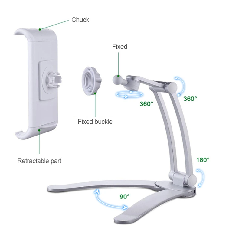 Многофункциональный держатель для планшета Ipad подставка 2-в-1 Кухня стены Столешница Настольный держатель подставка для мобильного телефона Ipad IPhone - Цвет: Белый