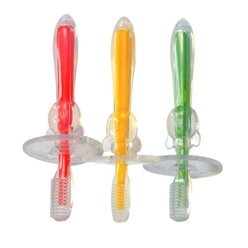 

Baby Training Silicone Soft Toothbrush Kids Infant Teether Clear Tooth Kids Healthy Dental Oral Care Brush Tools