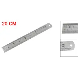 Sosw-новый черный нержавеющего металла 20 см 8 "двухсторонняя измерительный инструмент Длинные Прямые Линейка