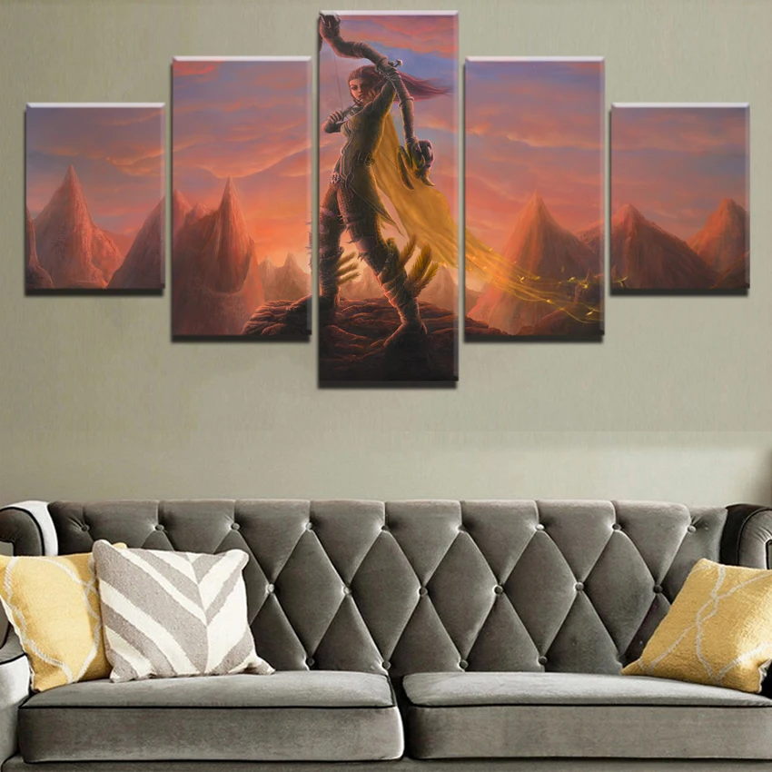 Canvas HD Prints Pictures Wall Art 5 Pieces DotA 2 Painting Game Role Home Decoration Modular Poste