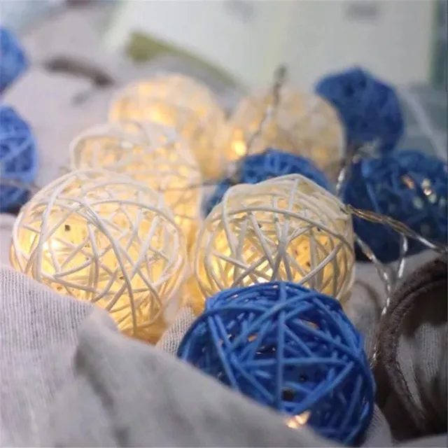 Handmade Rattan Ball Light String Cozy Warm Led Colorful Vine Wired Handmade Rattan Ball Light String Cozy Warm Led Colorful Vine Wired Christmas Festival Wedding Decorative Cane Weave Lamp