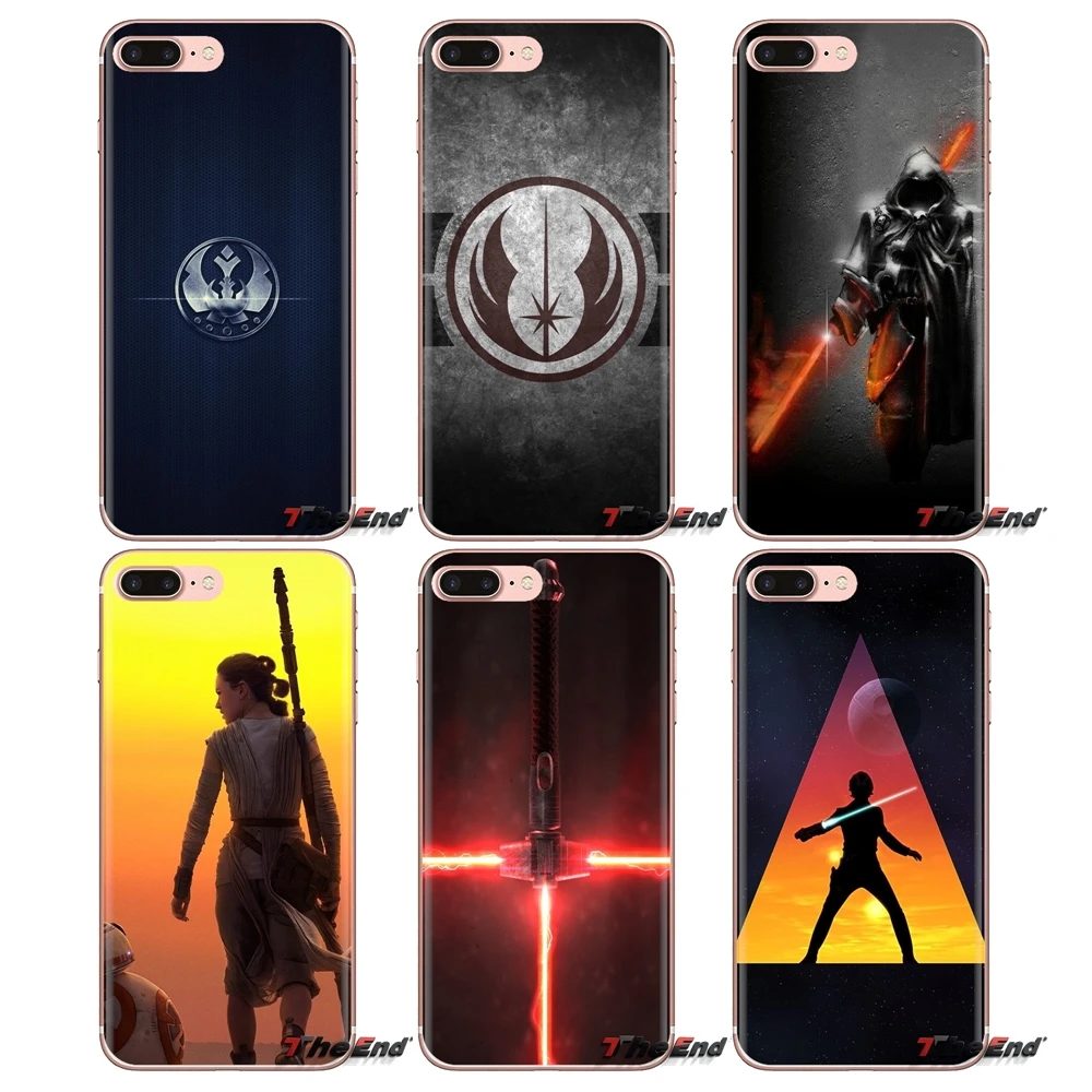 

Transparent Soft Shell Covers Star Wars Jedi For Sony Xperia Z Z1 Z2 Z3 Z5 compact M2 M4 M5 C4 E3 T3 XA Huawei Mate 7 8 Y3II
