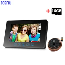 Дюймов 4,3 дюймов монитор видео дверной звонок камера 3.0MP 160 градусов дверной глазок дверной звонок Домашняя безопасность 16 ГБ SD карта Запись