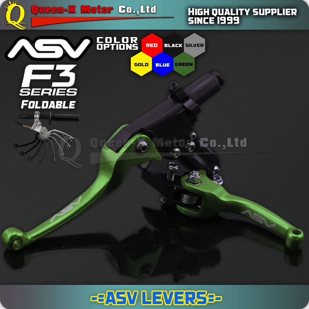 

Green aluminium ASV F3 Series 2ND Clutch & Brake Folding Lever Modify Parts Motorcycle enduro Dirt bike offroad KX KLX KXF