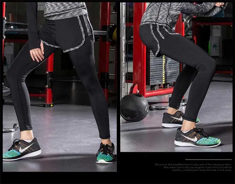Для женщин для спортивного зала и фитнеса леггинсы с шортами юбка Йога упражнения черная тренировка тренировочная спортивная одежда для бега спортивные штаны