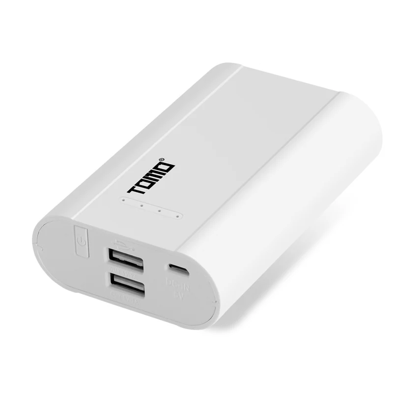 TOMO P3 Dual USB Li-ion Intelligent Battery Charger Smart DIY Mobile Phone Tablet Power Bank Case Support 3 x 18650 Battery - Color: White