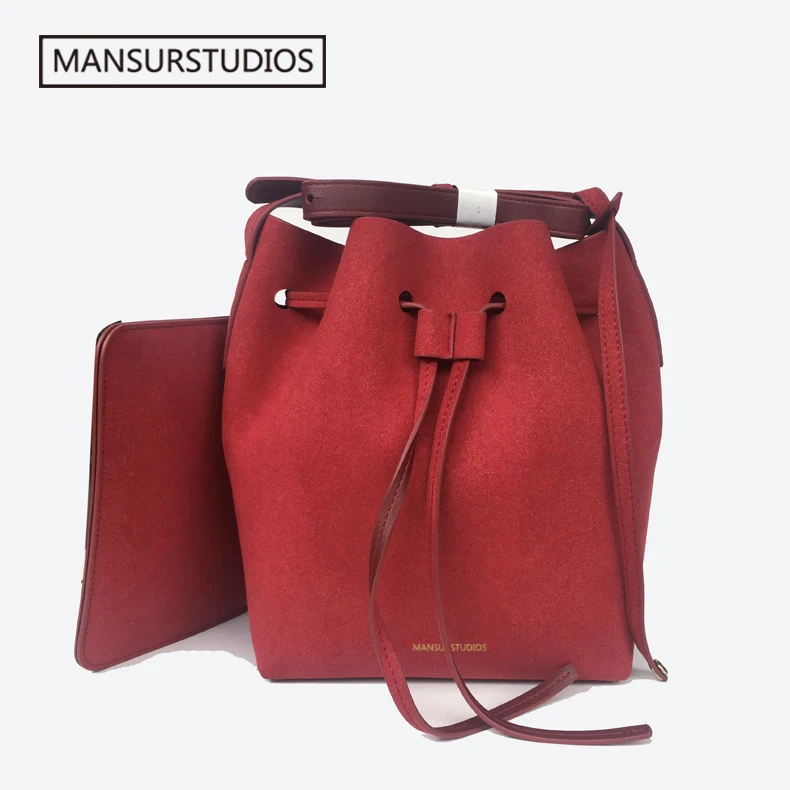 mansur gavriel suede bucket bag