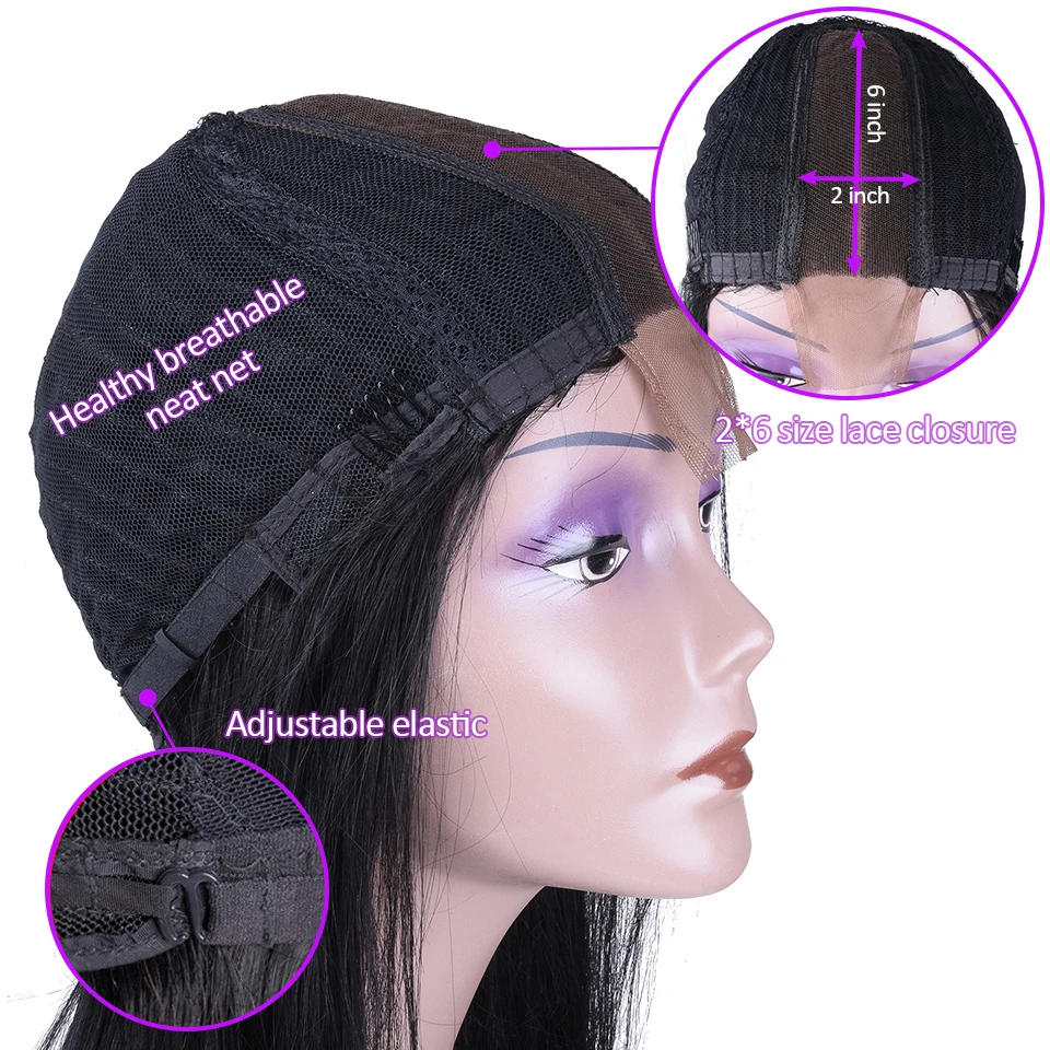 HairUGo Brazilian Hair Straight Lace Front Wig Pre Plucked Natural Hairline Lace Front Human Hair Lace Wigs For Black Women Remy