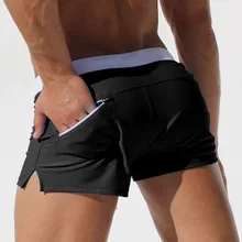 Мужские пляжные шорты для купания, мужские плавки, плавки, нижнее белье, шорты с карманами для мальчиков, мужские плавки для серфинга, M-XXL