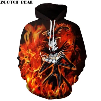 

Hallowee Fire Skull Hoodies Sweatshirts Mens Hoodie 3d Tracksuit Men's Sweatshirt Pocket Pullover Coats Drop Ship ZOOTOP BEAR