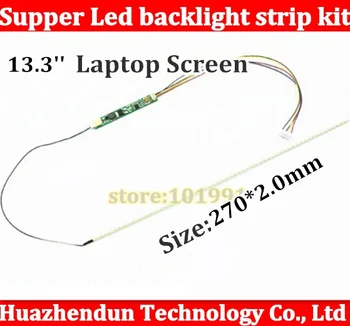 

Free shipping 2pcs 270mm Adjustable brightness led backlight strip kit,Update 13.3inch laptop LCD ccfl panel to LED backlight