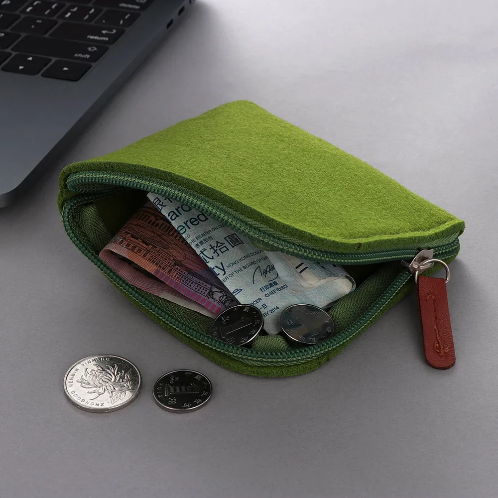 

Women Men Change Bag Credit Card ID Holder Coin Purses Mini Wallets Cheap Coin Purse Felt Zero Money Bag Pouch High Quality