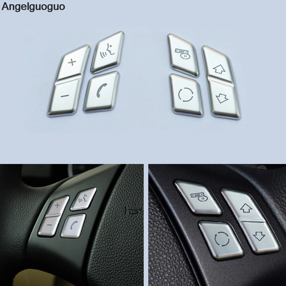 Car Steering Wheel Buttons Sequins Decoration Cover Trim For BMW 3 series E90 318i 320i 2005-2012