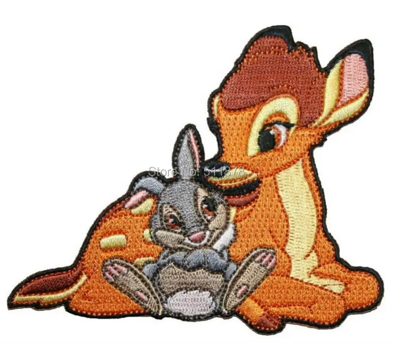 

Bambi Deer & Thumper Rabbit TV Movie Classic Cartoon Applique Embroideried Uniform Costume Cosplay Embroidered iron on patch