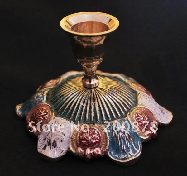 

HDC0648 Indian brass hand painted lotus stand lamp,candal holder,3'' high,Retail & wholesale