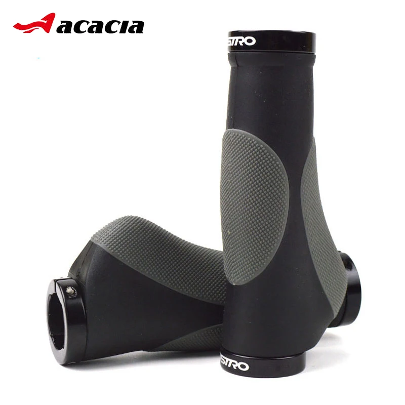 

1 Pair Bicycle Handlebar Grips Anti-slip Ergonomic Rubber MTB Road Bike Grips Handles Aluminum Alloy Bar End Cycling Parts