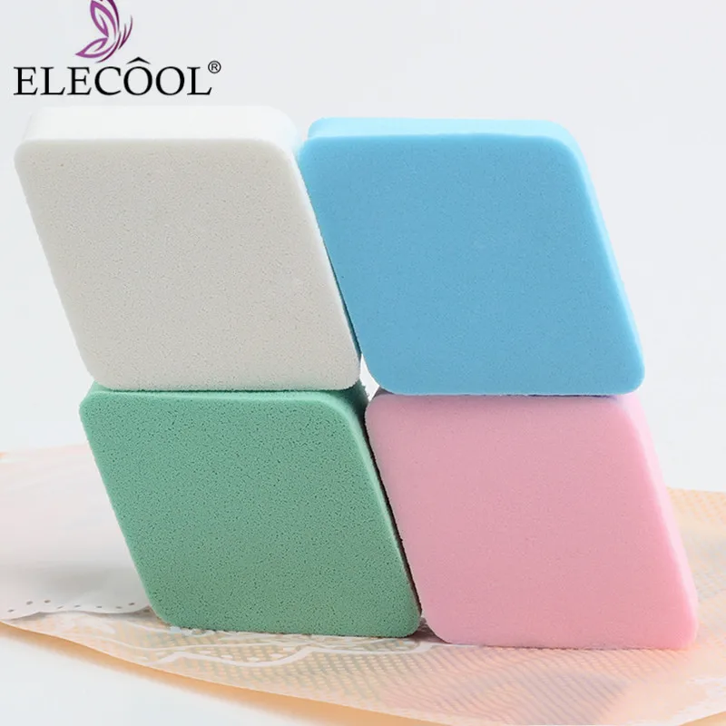 

ELECOOL 2/4pcs Soft Makeup Sponge Foundation Puff Round/Rhombus Perfect Sponges Powder Smooth Puff Accessories