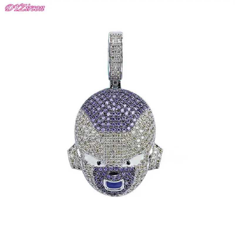 

DYP023 Gold Silver Color Dragon Ball Frieza Hip Hop Fashion Jewelry Multi Cubic Zirconia Stone Men's Women's Pendants Necklaces