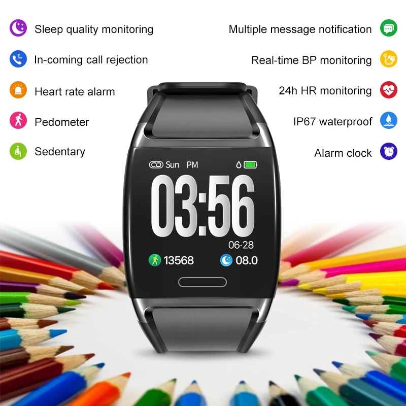 

Fashion Smart Watch Men Women Big Color Screen Sport Heart Rate Sleep Monitor Fitness Smart Wristband